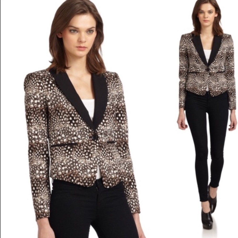 BCBG Max Azria Bowie Feather Print Jacket